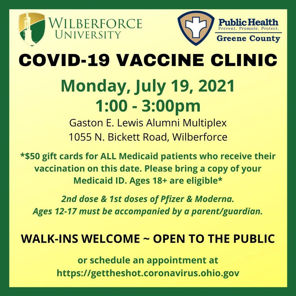 COVID-19 Vaccination Clinic at Wilberforce University