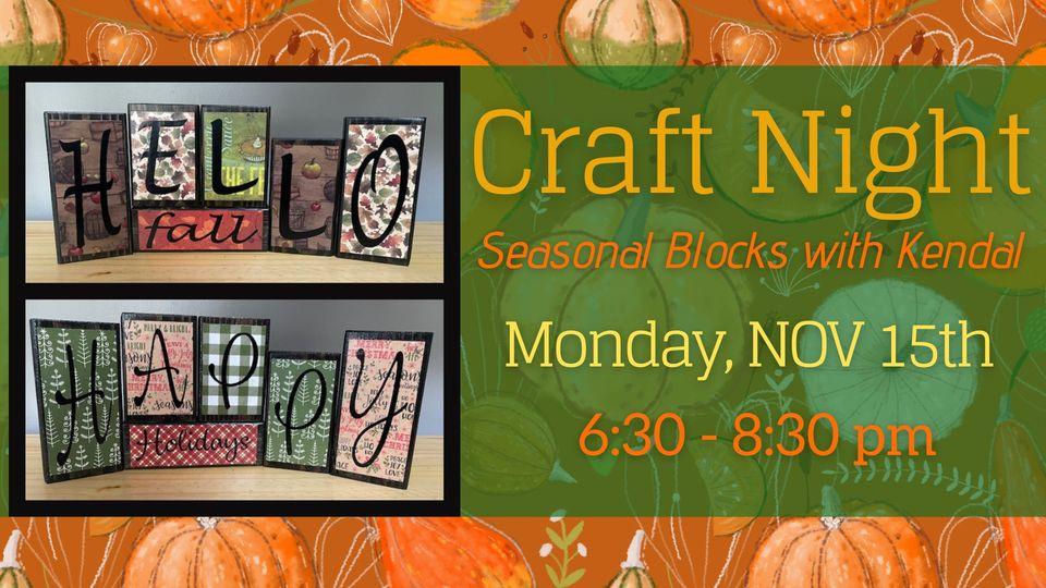 Adult Craft Night Seasonal Blocks