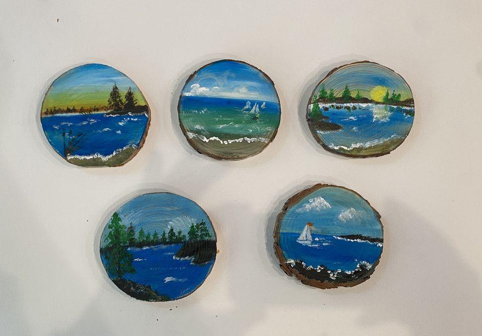 Painted Pine Coasters