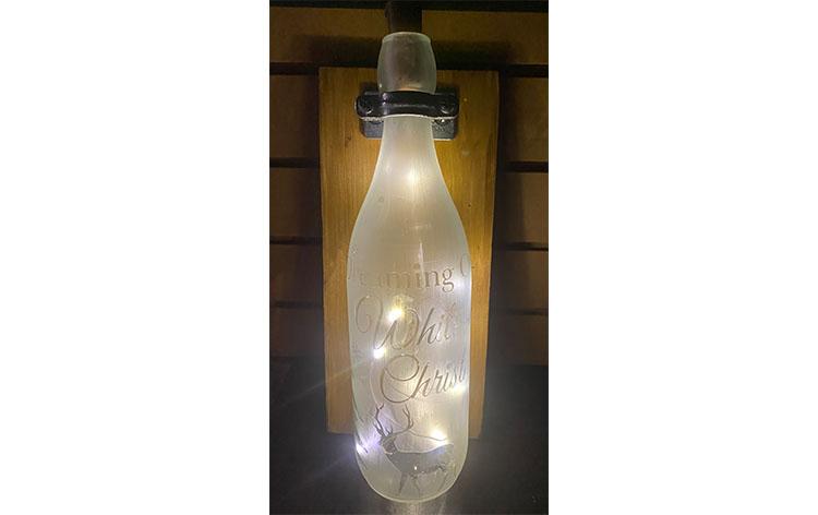 Mounted Etched Bottle w/Lights